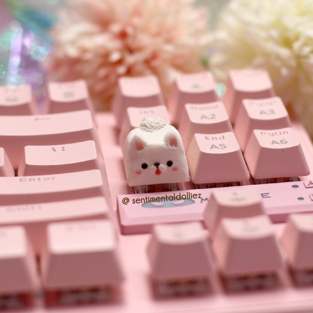 Samoyed Dog cute - white dog - Artisan Key Cap - cute keycaps - keyboa ...